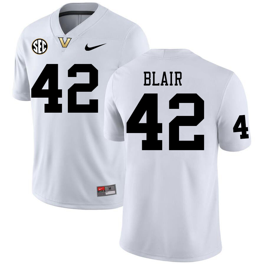 Vanderbilt Commodores #42 Callahan Blair College Football Jerseys Stitched Sale-White